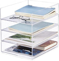 Harloon 4 Tier Paper Organizer Letter Tray Acrylic Desk File Organizer Heavy by Muasung
