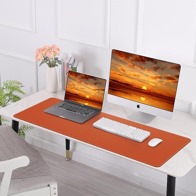 AFIING Desk Mat 47.2" x 17", Leather Desk Pad Protector - Image 6