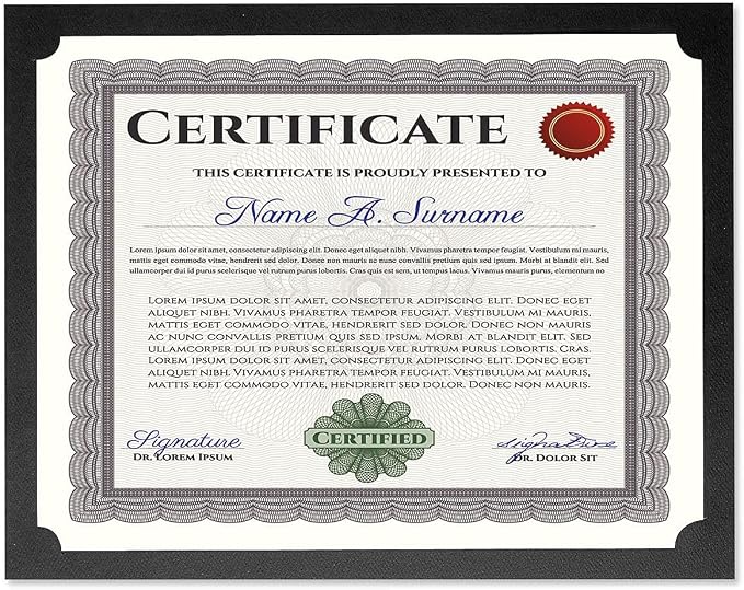 Plain Black Certificate Holder - Image 3