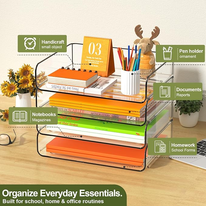 FANXIYQ 4-Tier Acrylic Paper Tray Organizer - Image 2