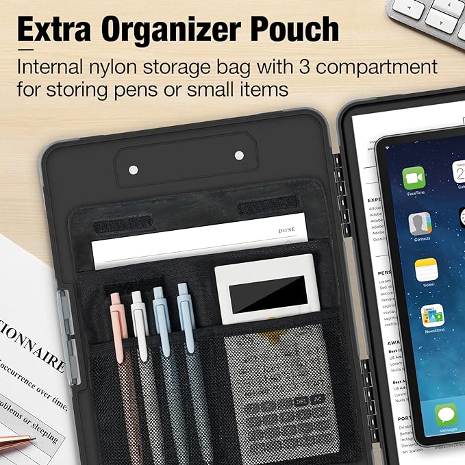 Sooez Toughest Clipboard with Storage, Internal Pen Pouch Included, Letter/ A4 - Image 3