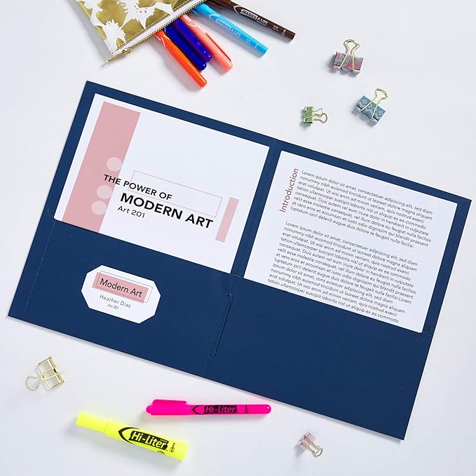 Avery Two Pocket Folders, Holds up to 40 Sheets, Business Card Slot, - Image 2