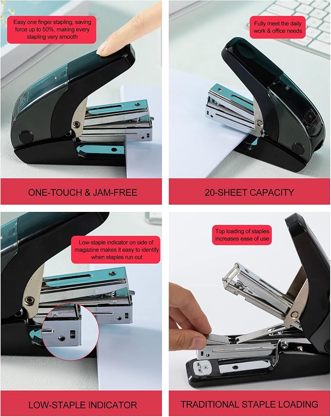 PAPERPAL Effortless Stapler Set, 20 Sheet Capacity, 000 1/4-inch staples and a - Image 4
