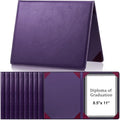 Tenare 10 Pcs Purple Leather Certificate Holder 8.5 x 11 PU Phd Bachelor Master by Tenare