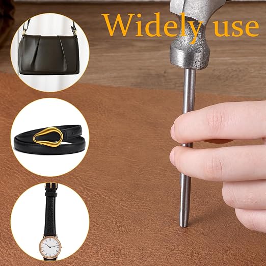 17 PCS Leather Hole Punch, 0.5-7mm Hollow Punch Set Metal Round Leather Punches - Image 3