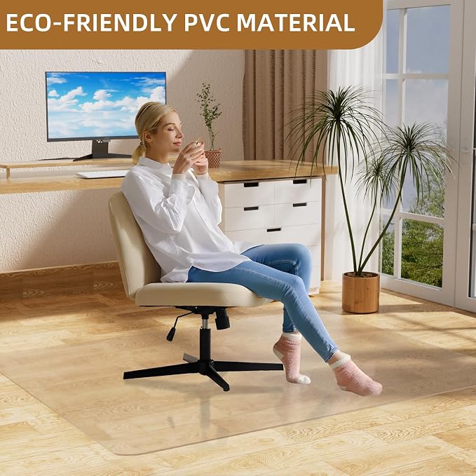 Office Chair Mat for Hard Floors 48 x 60 Inch, Transparent Under Desk Mat for - Image 8