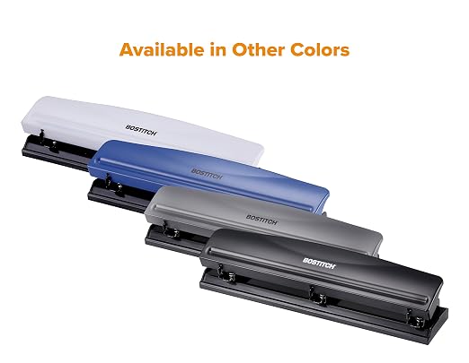 Bostitch Office Premium 3 Hole Punch, 12 Sheet Capacity, Rubber Base, - Image 5