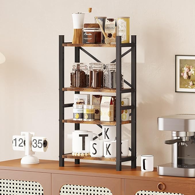 2-Pack Desktop Bookshelf, 4-Tier Stackable Narrow Bookcase, Adjustable - Image 7