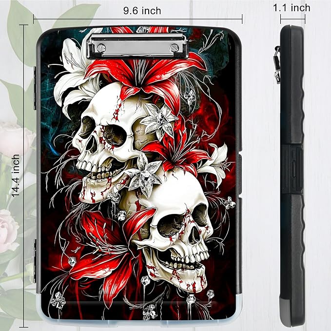 Red Lily Skull A4 Clipboard - Image 3
