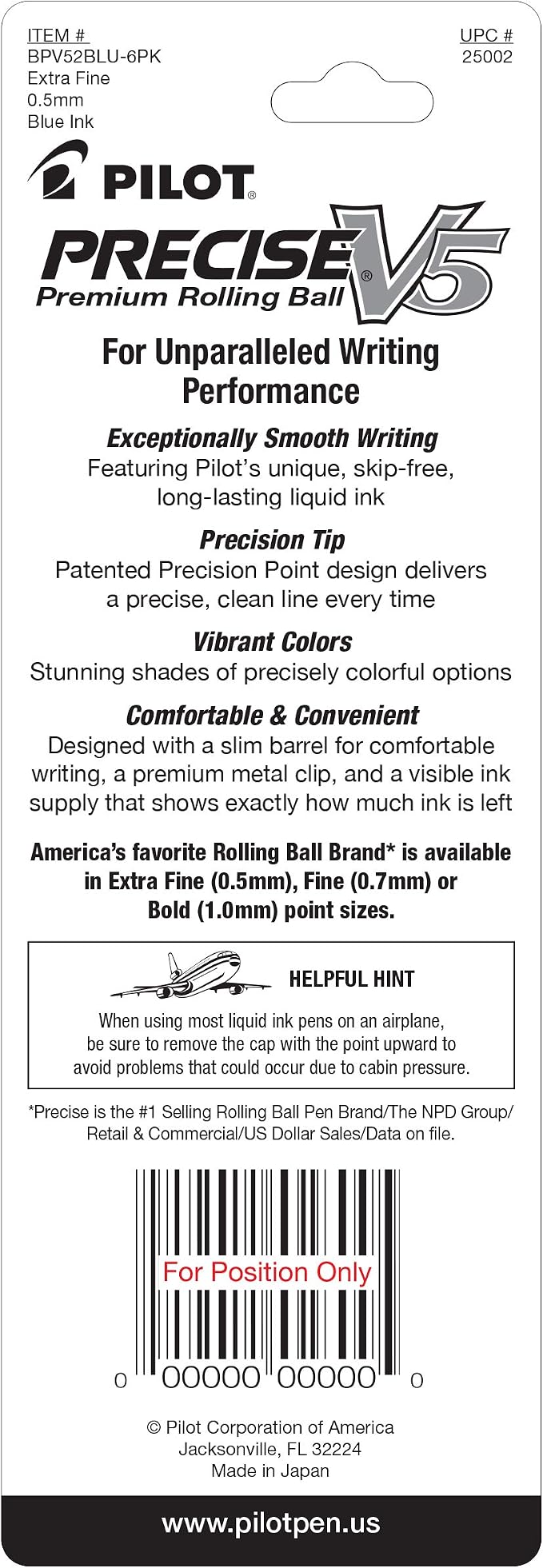 PILOT Precise V5 Stick Liquid Ink Rolling Ball Stick Pens, Extra Fine Point - Image 2