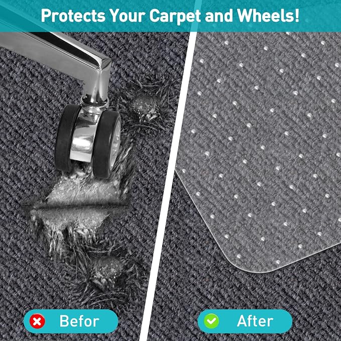 Office Chair Mat for Carpet: 48"x36" Clear Desk Chair Mat for Carpet Floor - Image 7