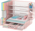 SUPEASY Desk Organizer with File Holder, 5-Tier Mesh Paper Organizer Letter by SUPEASY