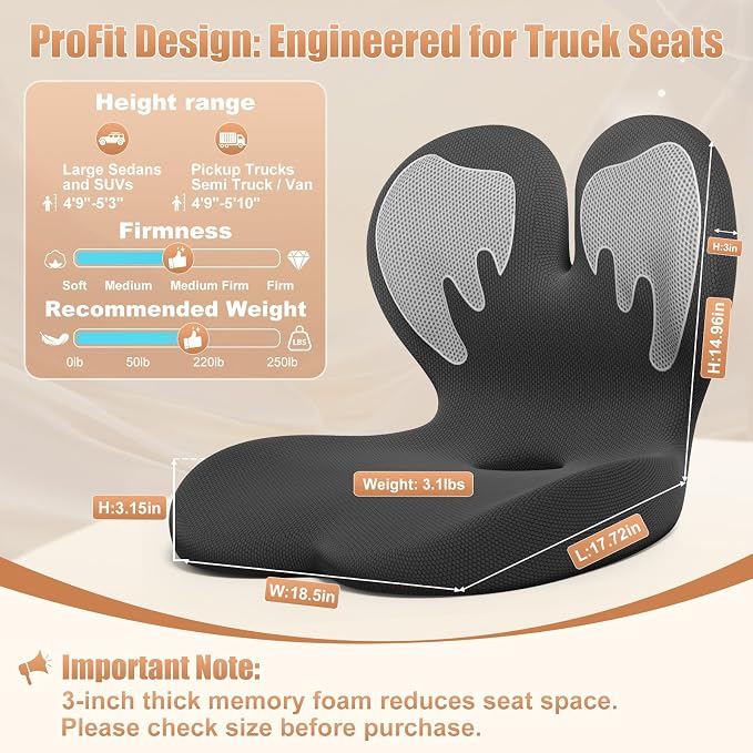 Thick Car Seat Cushion with Lumbar Support - Image 2