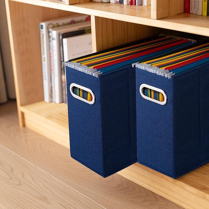 4 Packs Letter Size File Organizer, File Folders Organizer, Fabric Storage Box - Image 7