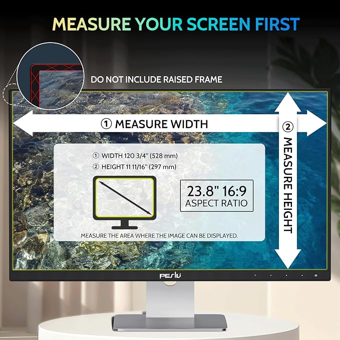 Peslv 23.8 Inch Privacy Screen for Computer Monitor 16:9 Aspect Ratio, Eye - Image 2