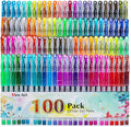 Aen Art Glitter Gel Pens, 100 Color Glitter Pen Set by ColoringForFun