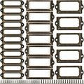 60 Pcs Office Library File Drawer Cabinet Card Tag Label Holder Metal Frame by Unknown