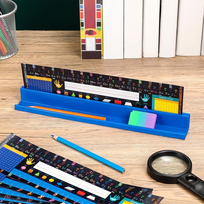 PerKoop 5 Pcs Classroom Desk Name Plates Holder Set Index Cards Storage - Image 3