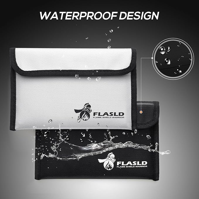 FLASLD Fireproof Money Bags, Fireproof Wallet Pouch, Small Safe Bag - Image 6