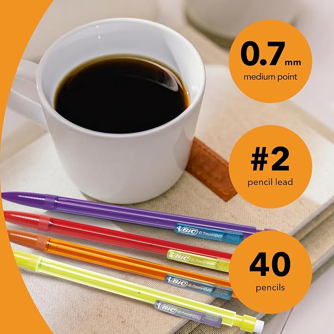 BIC Xtra Smooth Bright Edition Mechanical Pencils, 0.7 mm Medium Point - Image 5