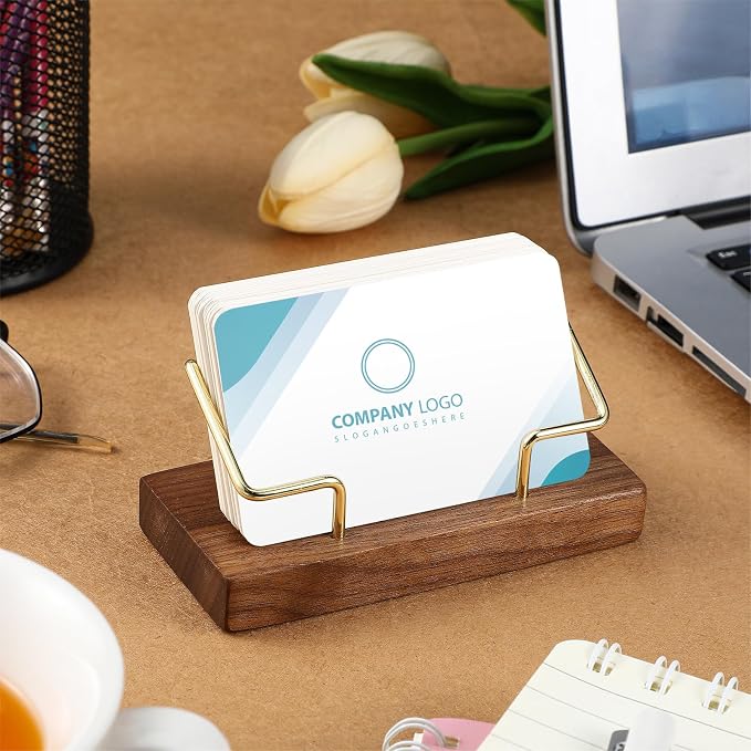Amyhill 4 Pcs Wood Business Card Holder Display - Image 4