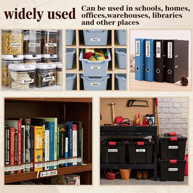Self Adhesive Label Holders, ELEMGULY 200 Pack Adhesive Shelf Tag Shelf Label - Image 5