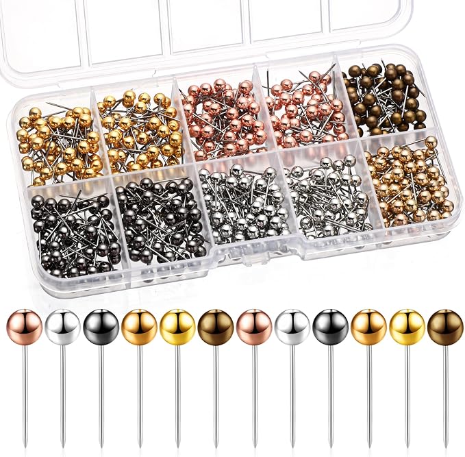 Outus 500 Pieces Map Push Pins Map Tacks Plastic Round Head Tacks by Outus