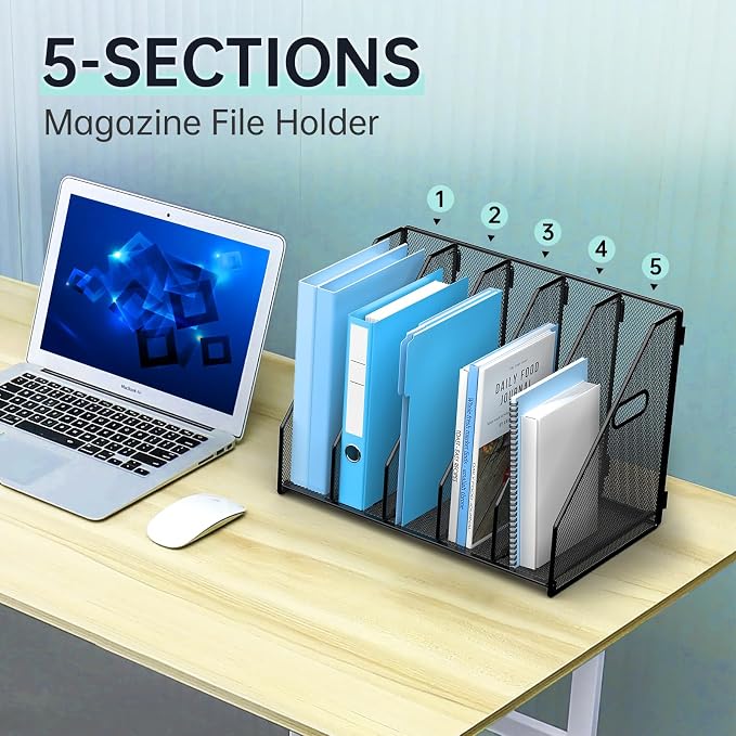 MINDEPOT Desk File Organizer Metal Desk Magazine Folder Holder - Image 6