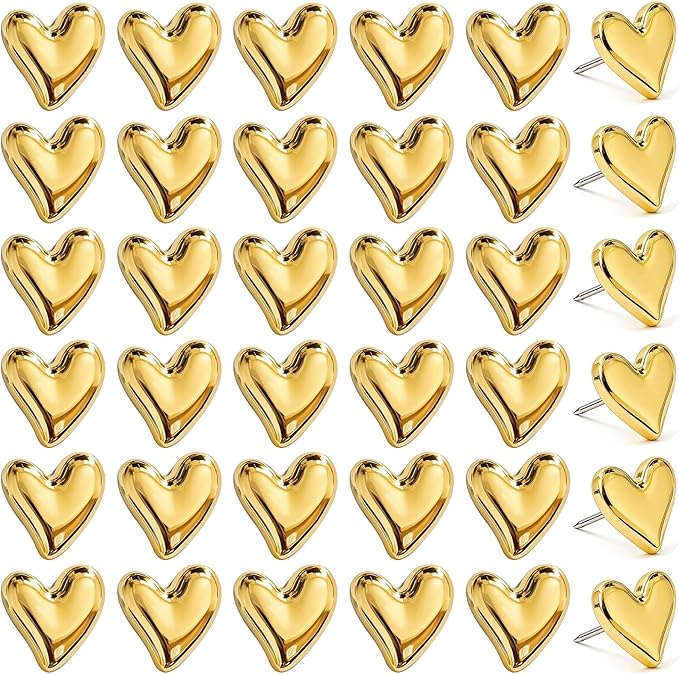 JANYUN 60 Pcs Heart Push Pins Thumb Tacks by JANYUN