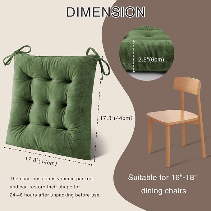 OVOV 6 Pack Chair Cushions for Dining Chairs Soft Seat Cushions for Kitchen - Image 2