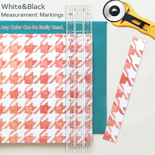 Acrylic Quilters Ruler, Sewing Ruler, 3-Inch by 17-Inch, Non Slip Rings 15 - Image 4