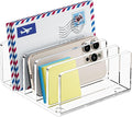 FUCDTEFC Desk Mail Organizer, 5 Section Clear Acrylic File Holder Letter by FUCDTEFC