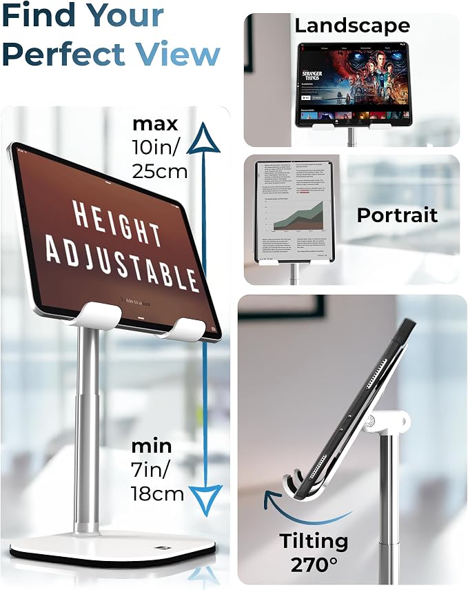 COOPER TabHolder, 7-10" Height Adjustable Tablet Stand, Premium iPad Stand - Image 3