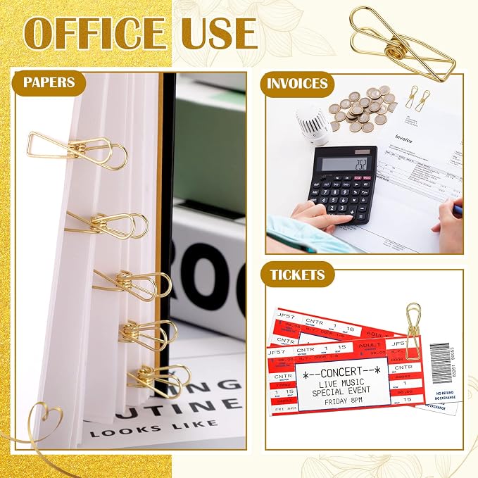 100 Pcs Paper Clips Metal Wire Hollow Out Clothespins Multi Purpose Utility - Image 4
