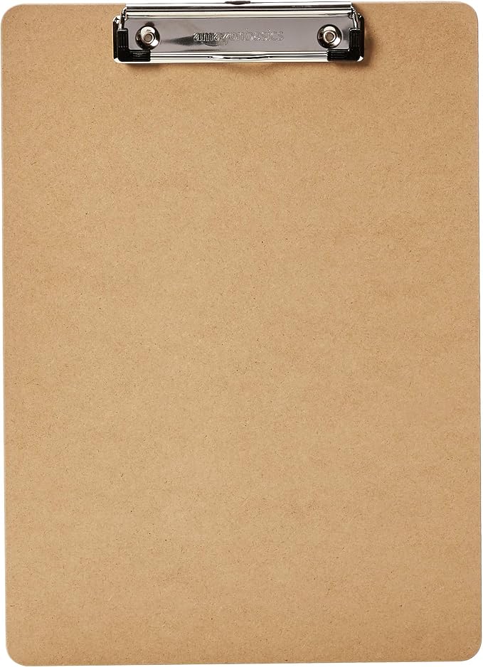 Amazon Basics Hardboard Office Clipboard, Letter Size by AmazonBasics