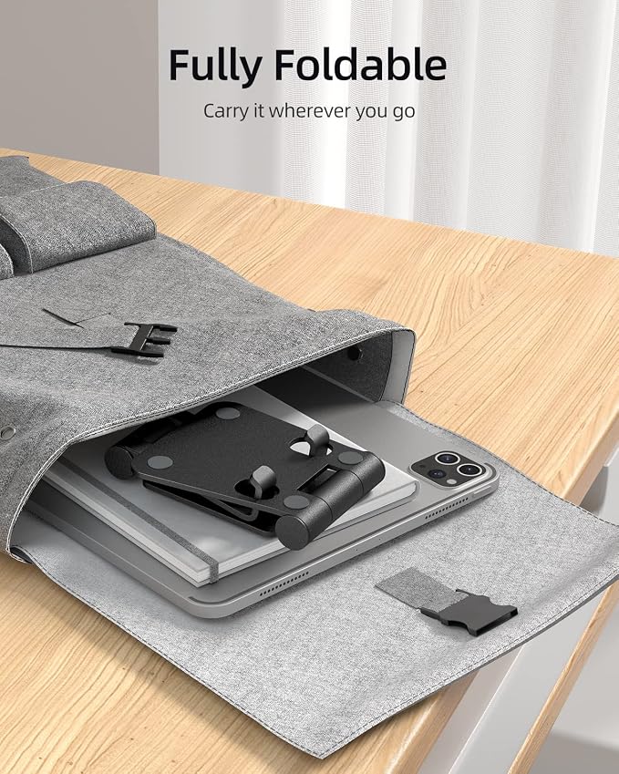 Nulaxy 2 Pack Dual Folding Cell Phone Stand, Fully Adjustable Foldable Desktop - Image 5