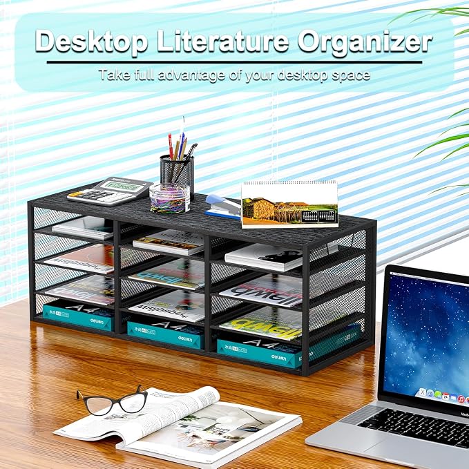 Mail Sorter Adjustable Countertop Heavy Duty Literature Organizer Student - Image 2