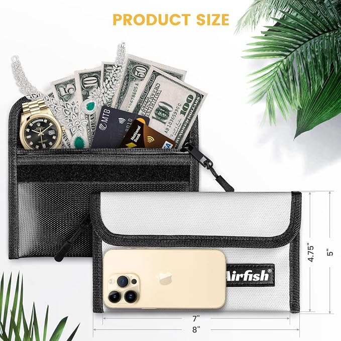 Fireproof Wallet, 5 x 8 inches, Waterproof Cash Bag - Image 5