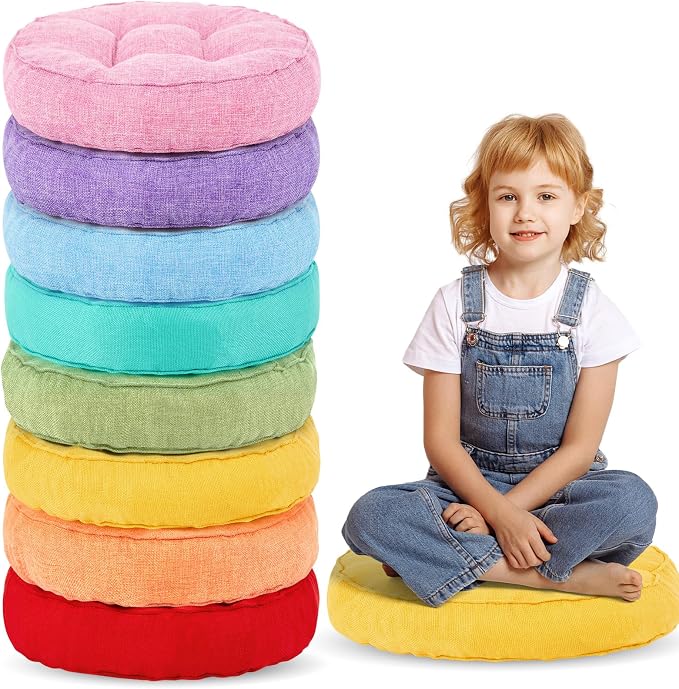 Juexica 8 Pcs Floor Cushions for Kids Floor Pillows Flexible Seating Cushions by Juexica