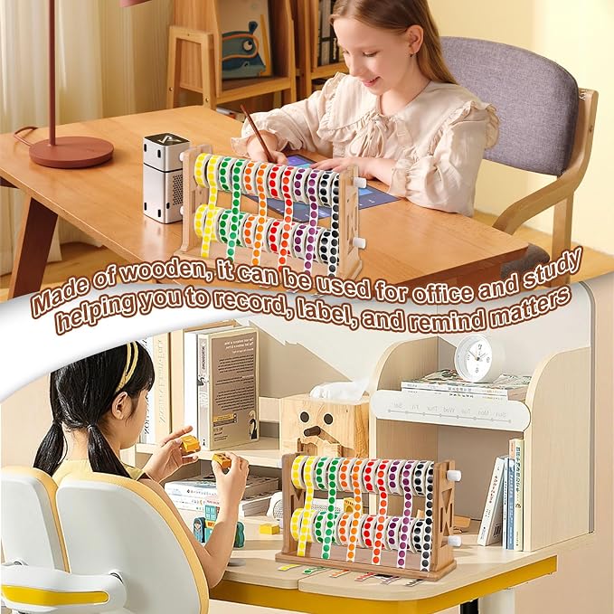 Wooden Label Dispenser Label Roll Holder Dispenser 13x4.5x8 inch Label Sticker - Image 7