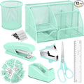 auroray Green Desk Organizers and Accessories, Teal Office Supplies Set Green by auroray