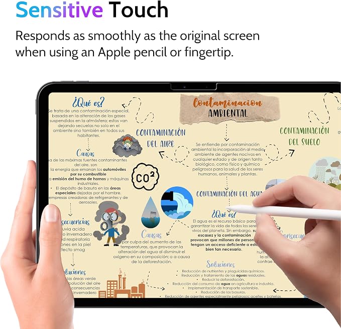 Peslv Privacy Screen Protector for iPad Pro 13 Inch M4/M5, Anti Glare Blue - Image 3