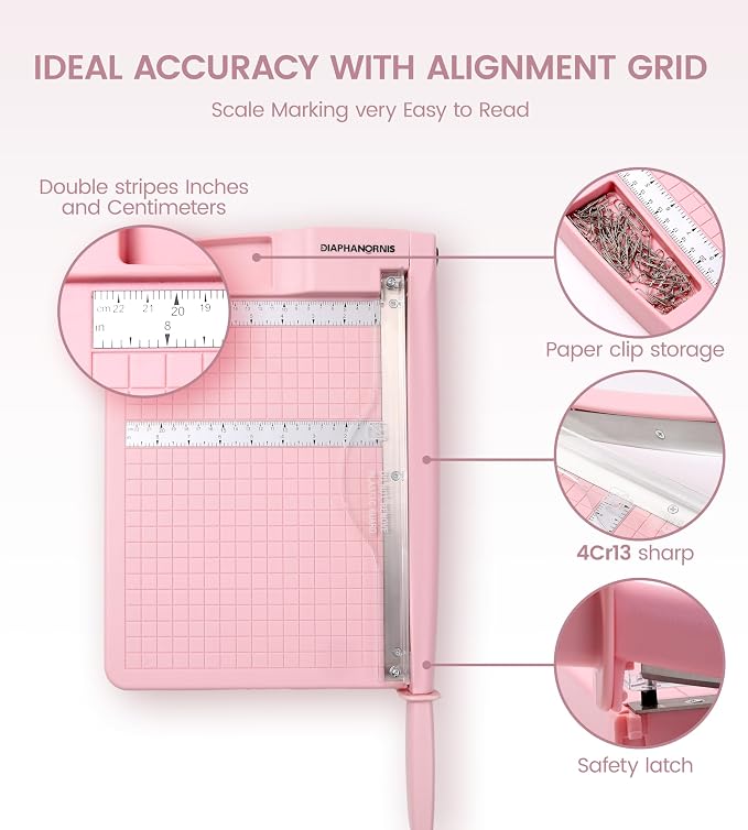 Paper Trimmer, Paper Cutter 12 Sheets, Cardstock/Laminate - Image 2