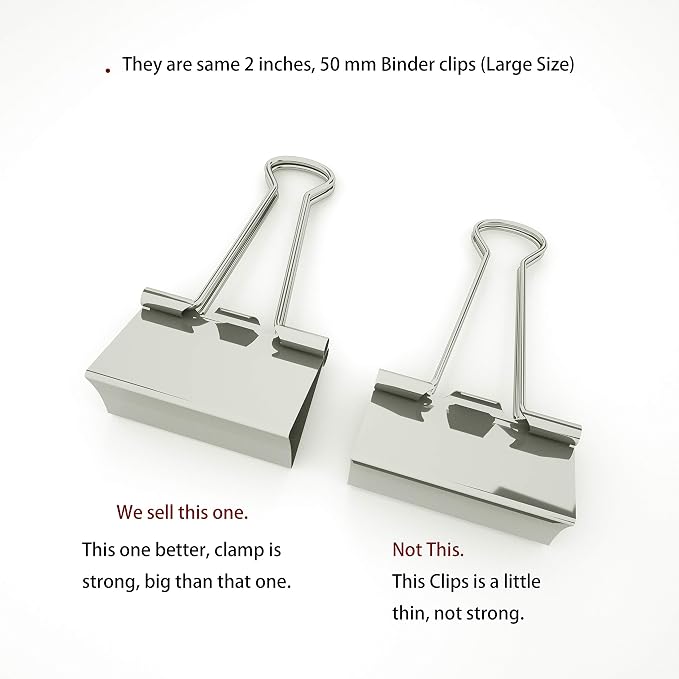 Nctinystore Binder Clips Large Metal Clamp - 2 in - Image 4