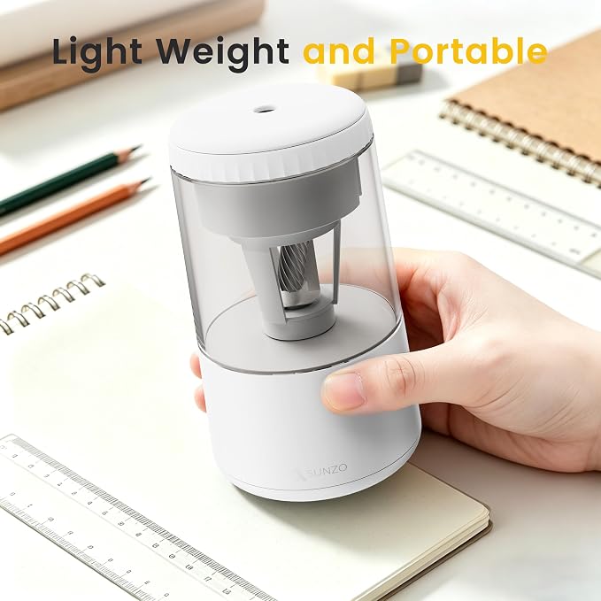 SUNZO Electric Pencil Sharpener, Fully Automatic Sharpener - Image 7