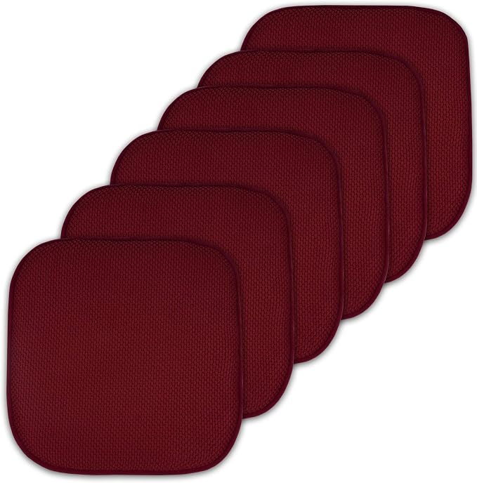 Sweet Home Collection Cushion Memory Foam Chair Pads Honeycomb Nonslip Back by SweetHomeCollection