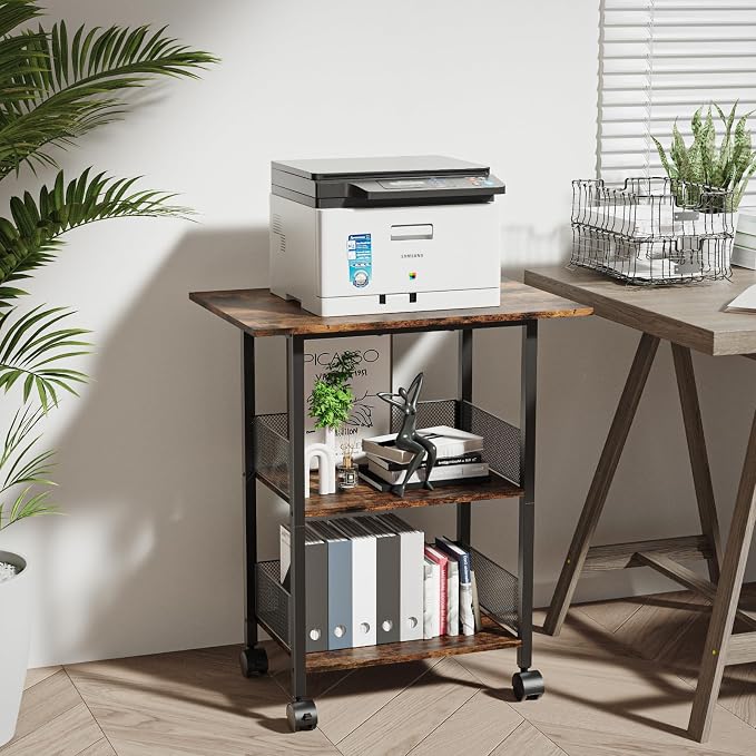 BOHDK Printer Stand, 3-Tier Industrial Large Printer Table - Image 2