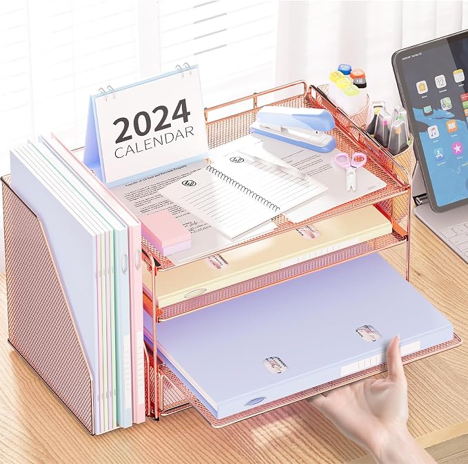 OPNICE Desk Organizers and Accessories, 4-Tier Desktop File Organizer - Image 6