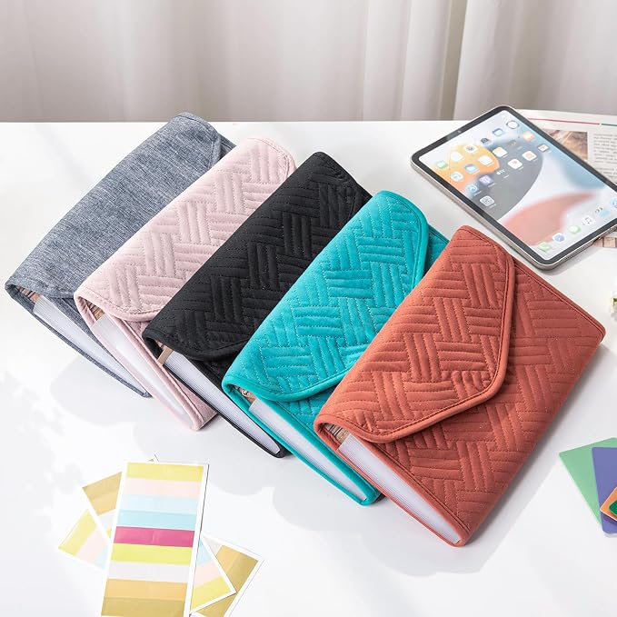 Fabric Bill Organizer with Pockets 10x6 Receipt Organizer - Image 5