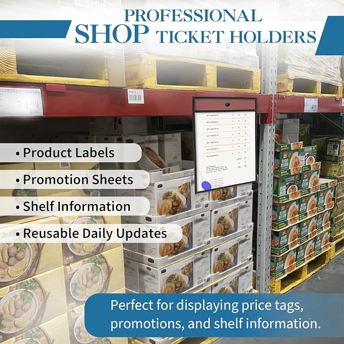 Binditek 30 Pack Heavy Duty Job Ticket Holders, 9 x 12 Inch Black Dry Erase - Image 4